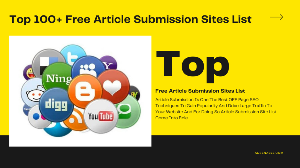 50+ Free Article Submission Site List Without Registration
